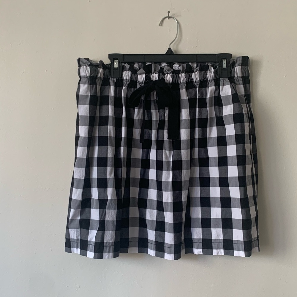 kate spade Black and White Gingham Drawstring Skirt - Picture 3 of 5